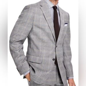 Tommy Hilfiger Mens Gray Glen Plaid Cotton Suit Jacket Blazer Size 44R